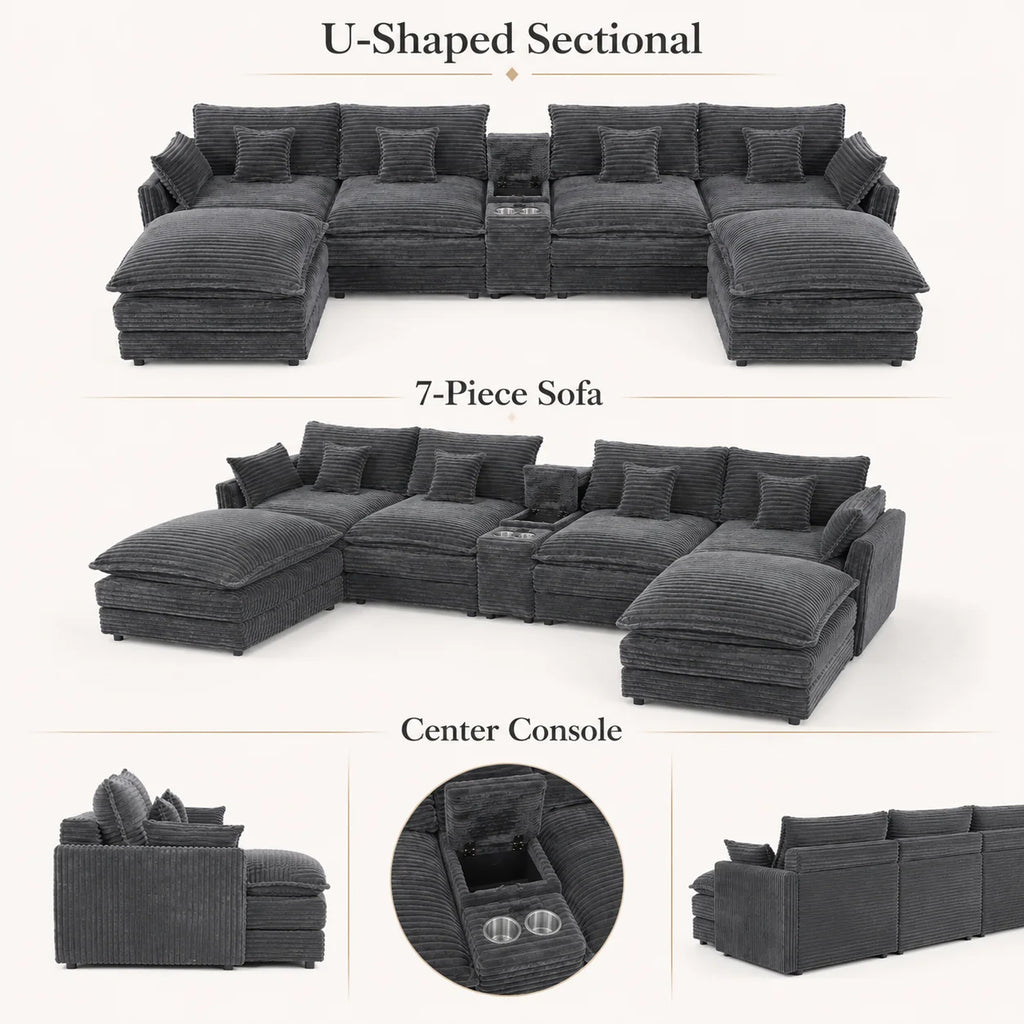 7-Piece U-Shaped Sofa Set