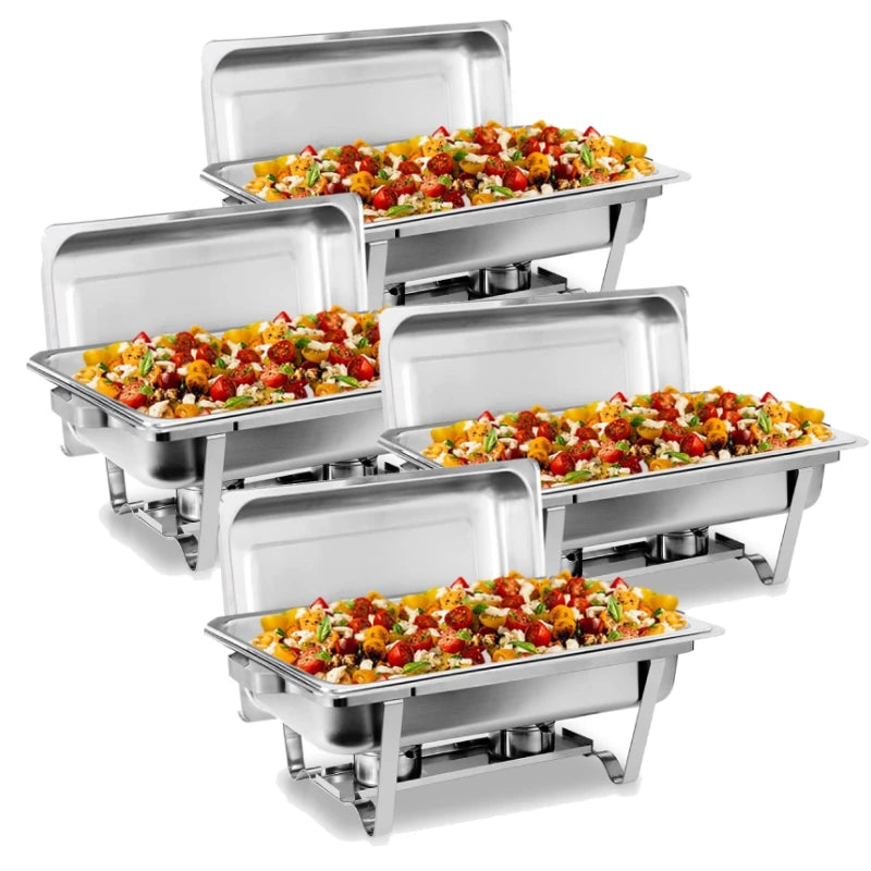 2/4/6 Pack Chafing Dish Stainless, With Lids