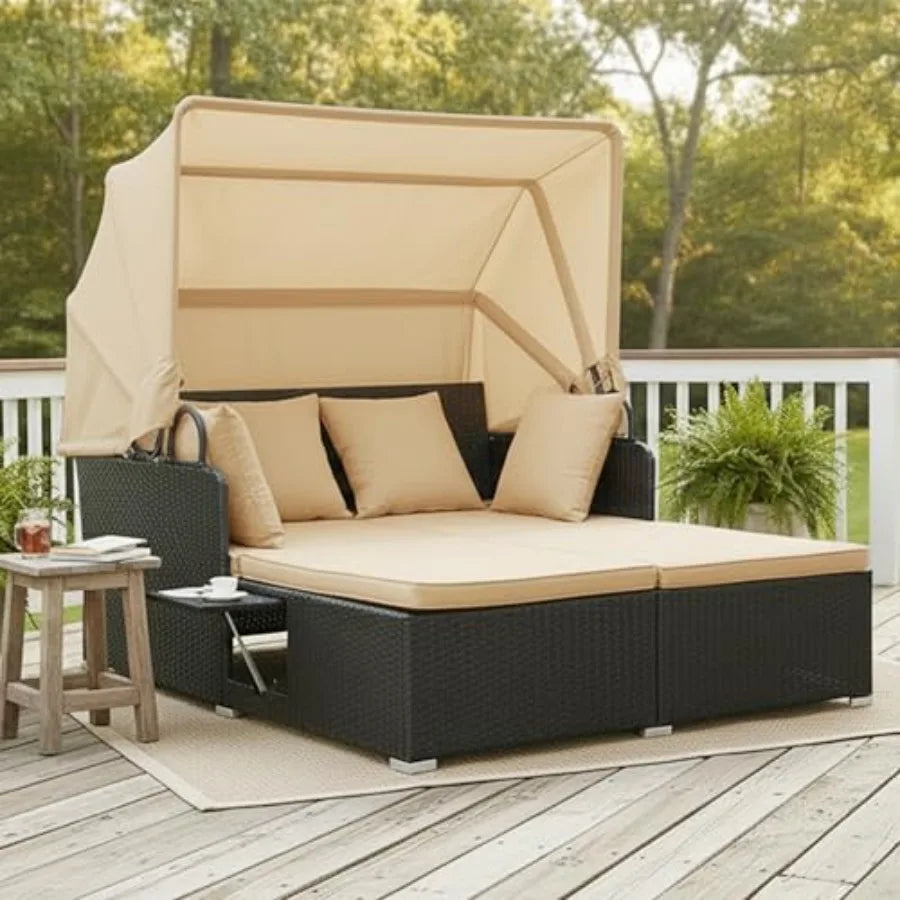 Daybed Canopy, 2 Foldable Side Tables