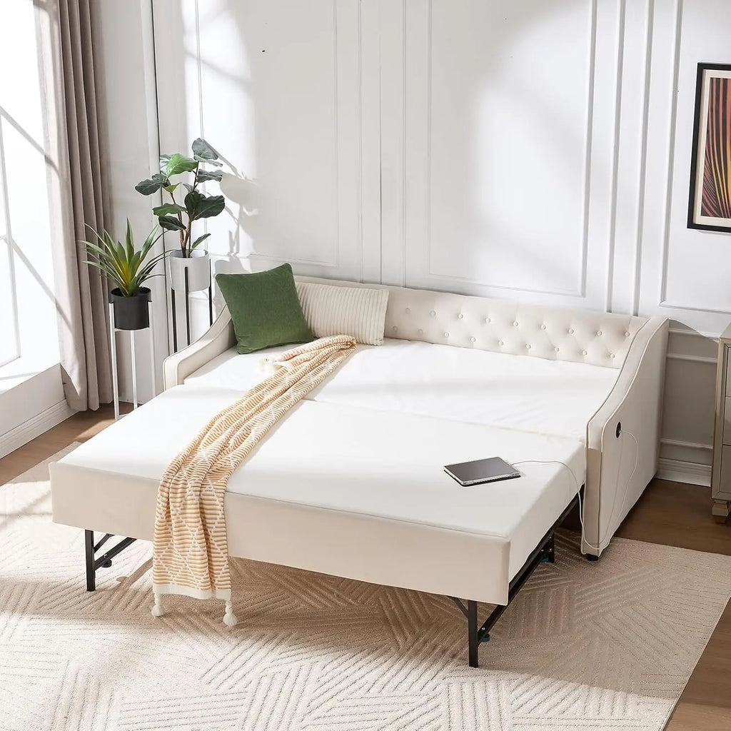 Twin to King Daybed with Trundle, USB Ports