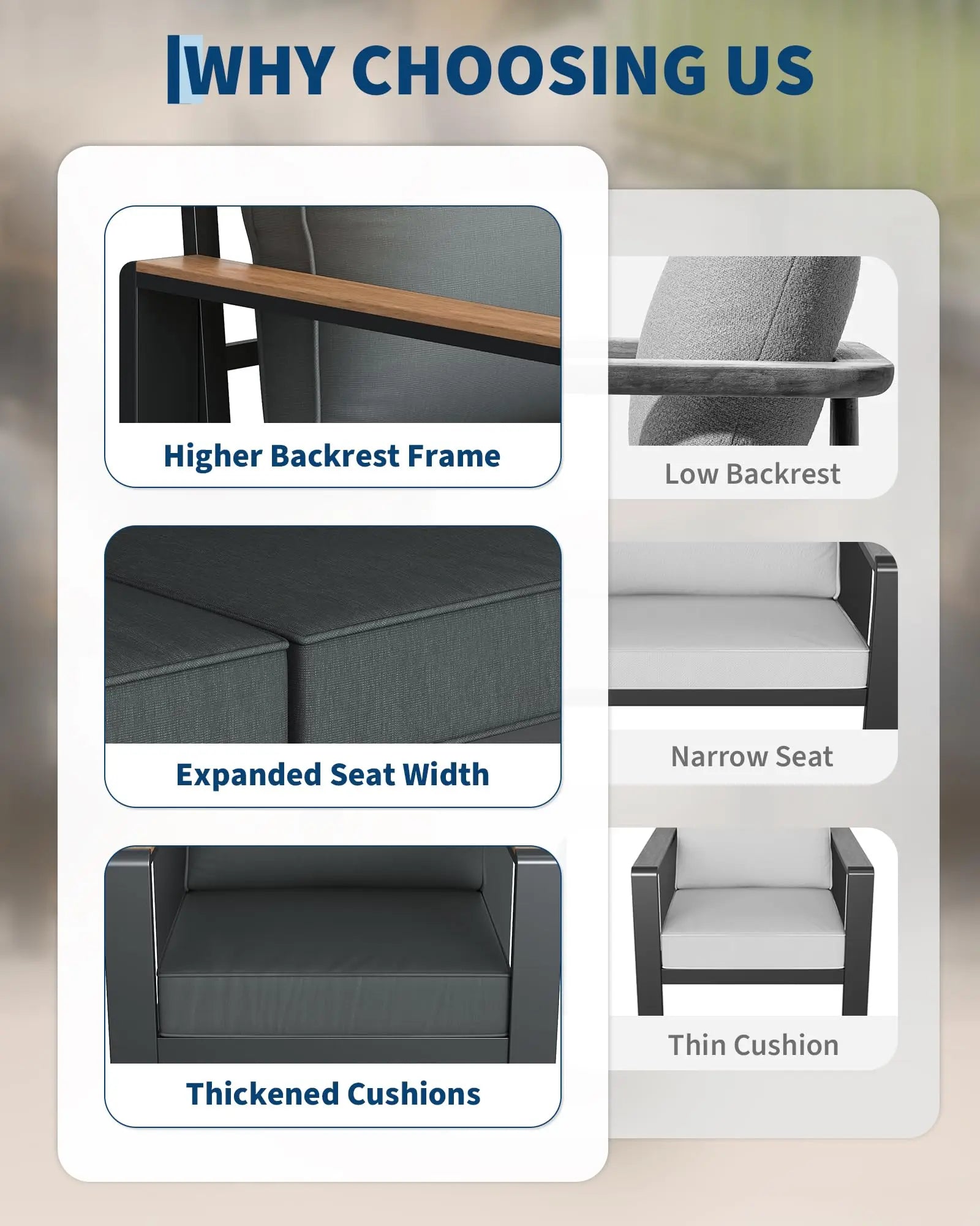 Aluminum 7 Seat Patio Furniture Set