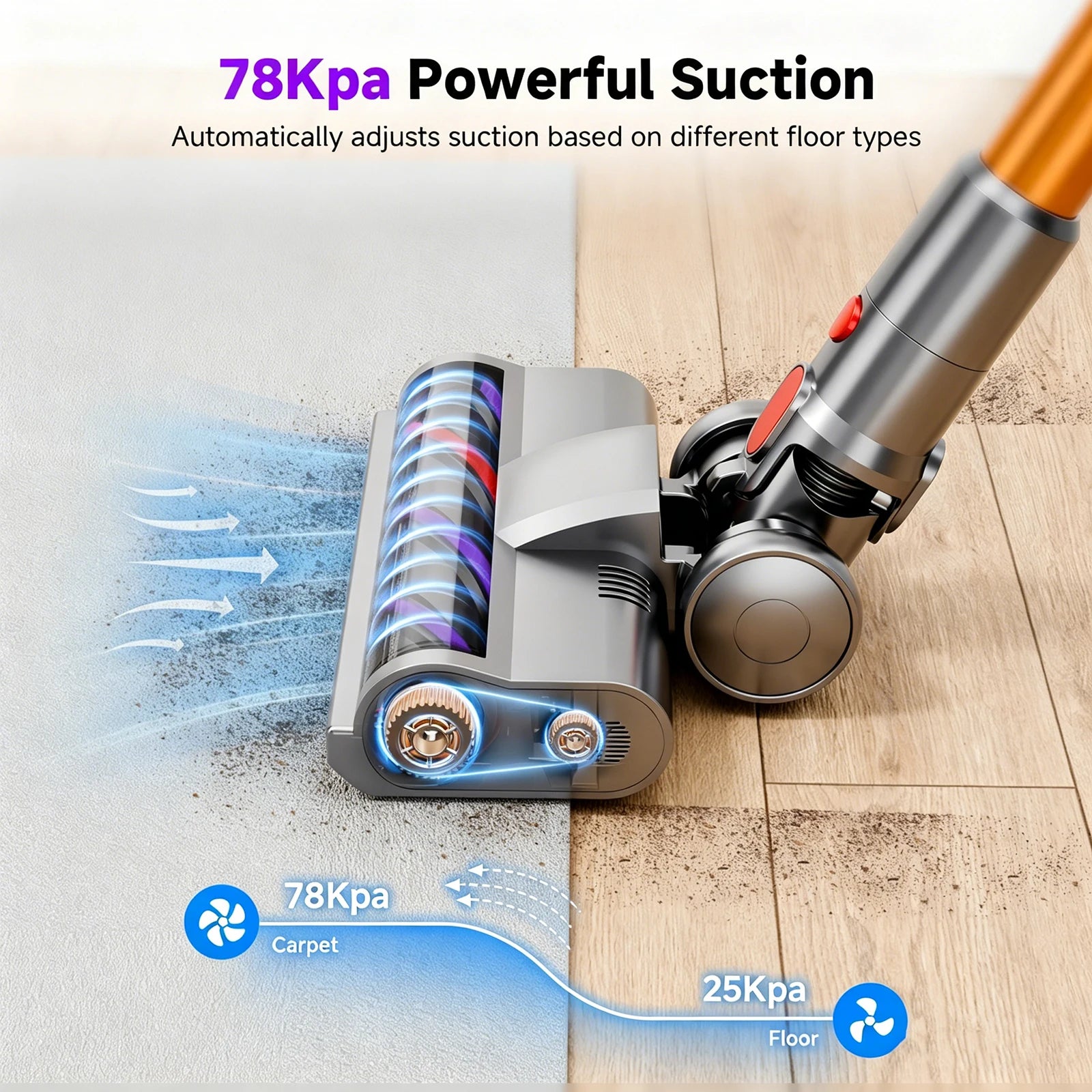 Powerful Cordless Vacuum, LED Display