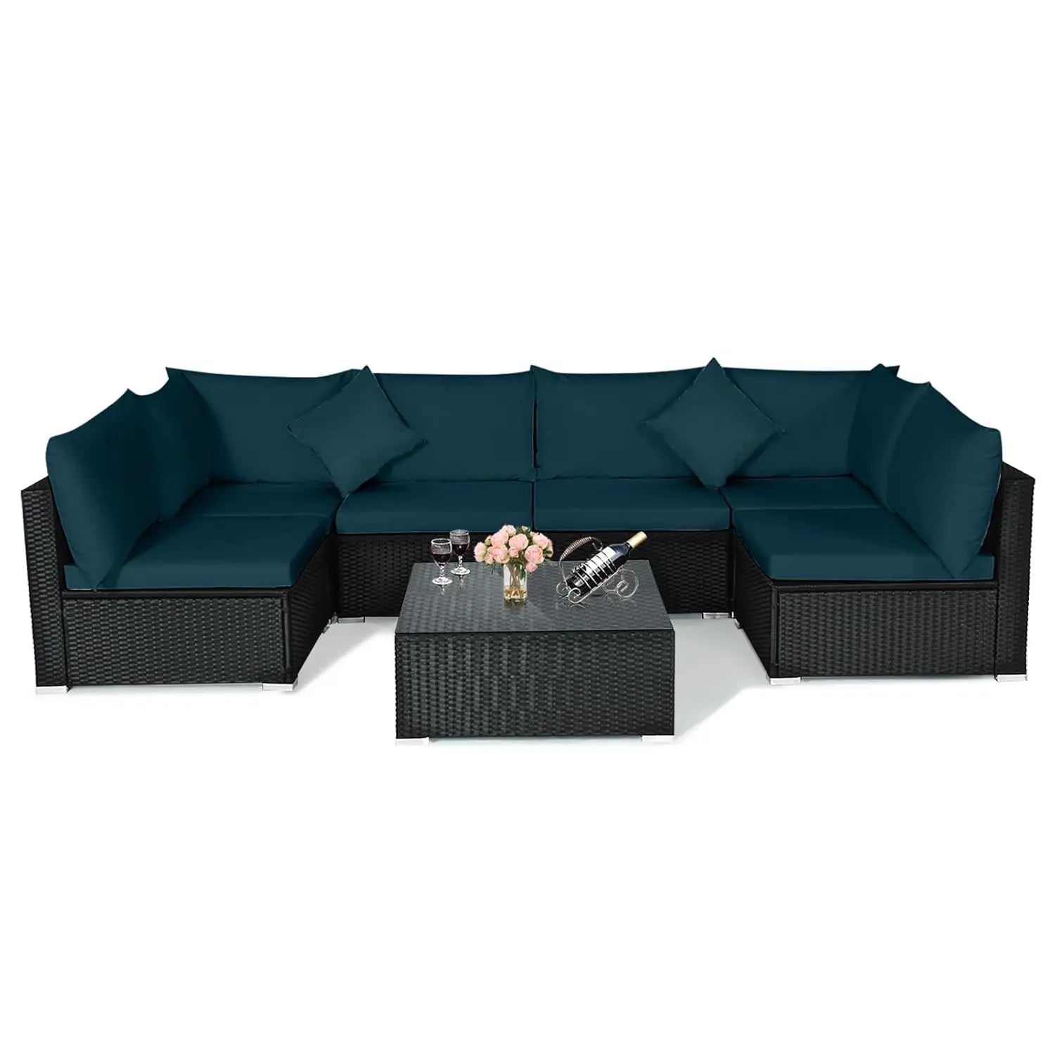 7 Pieces Wicker Patio Furniture Set