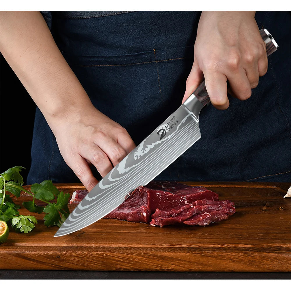 8pcs Stainless Steel Chef Knives
