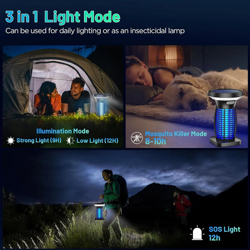 Solar Bug Zapper, Waterproof, Rechargeable, LED