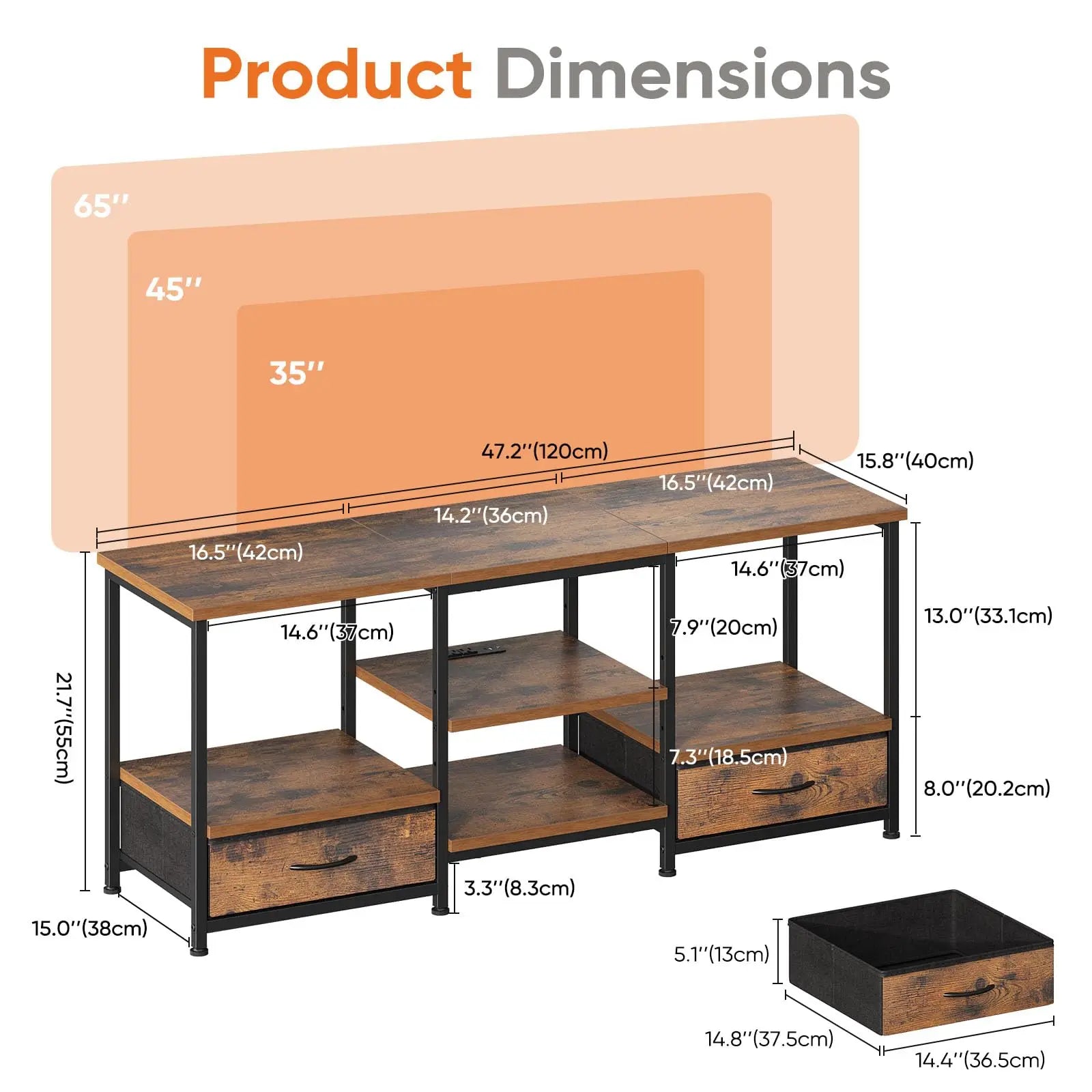 Wooden Tv Stand For Up To 75"