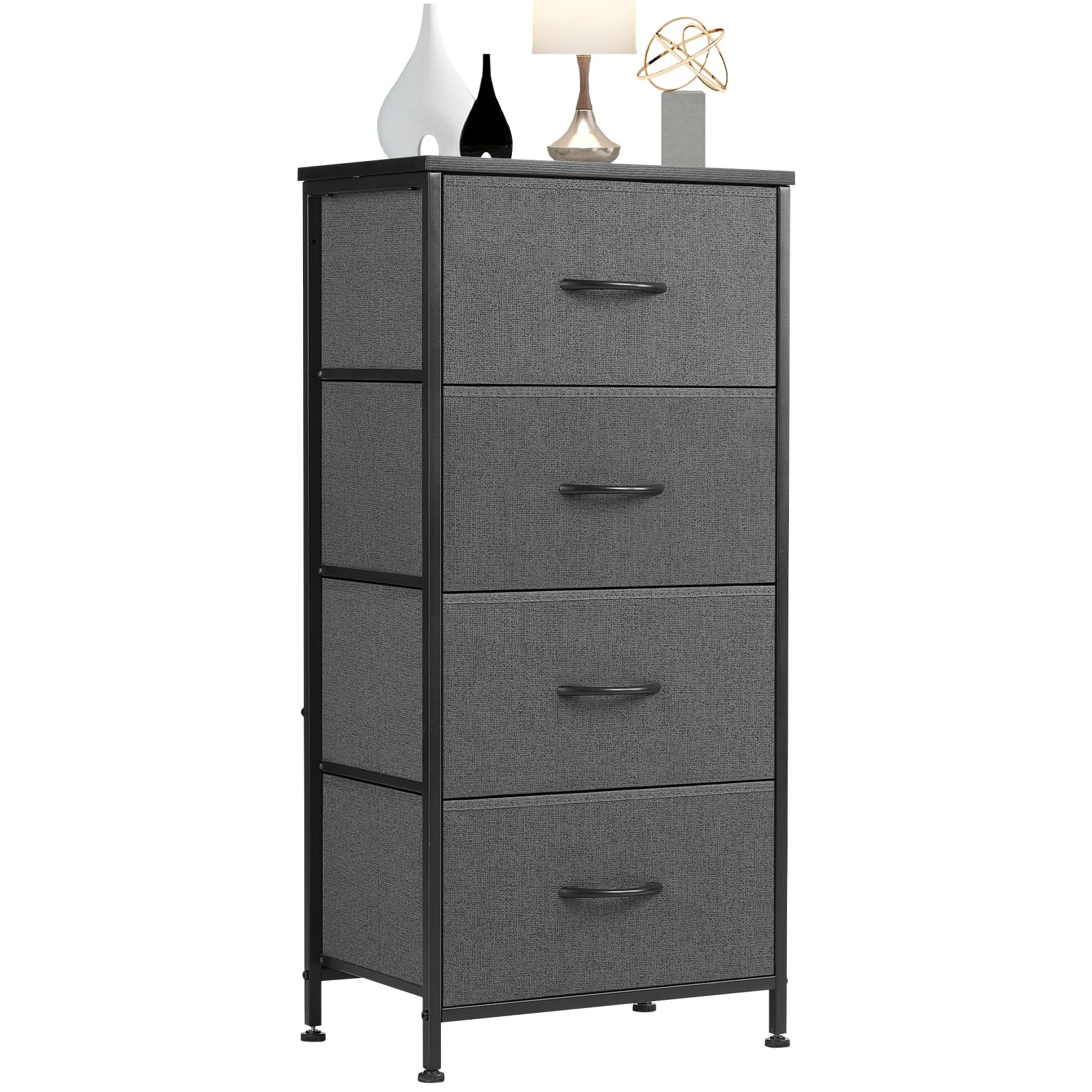 4 Fabric Drawer Nightstand