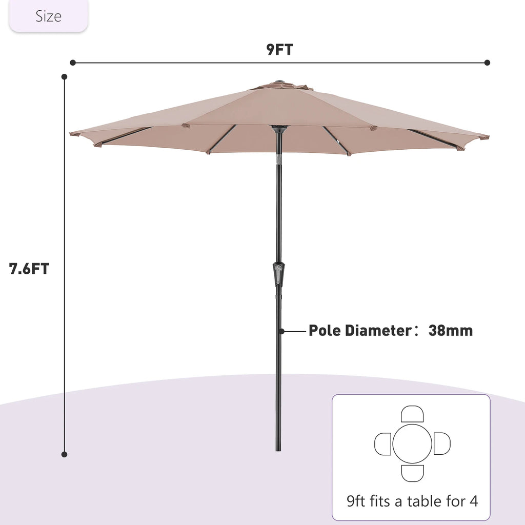 Patio Umbrella with Tilt and Crank Button