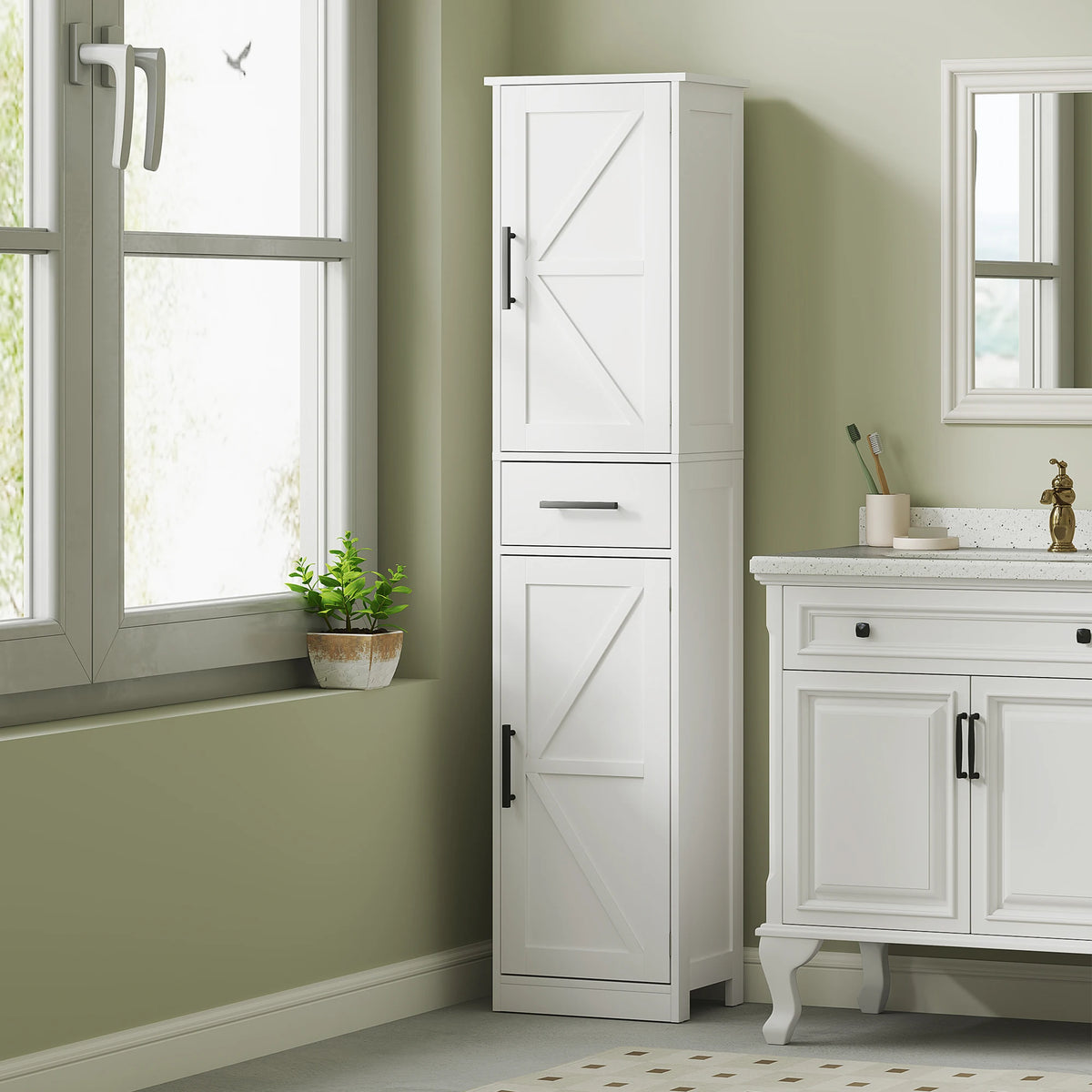 63" Bath Cabinet with Drawer