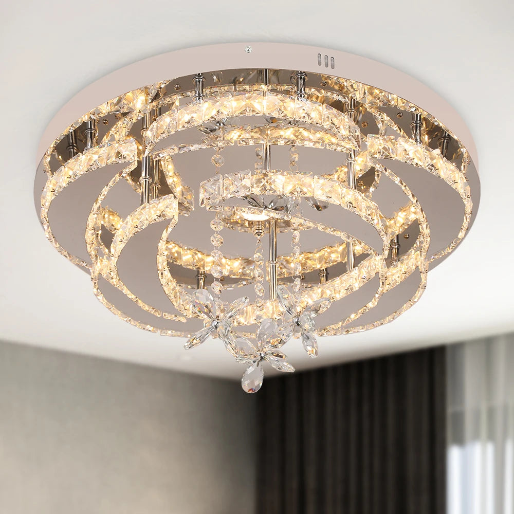 Luxury Crystal Chandelier Modern Ceiling Lamp Led  Dimmable