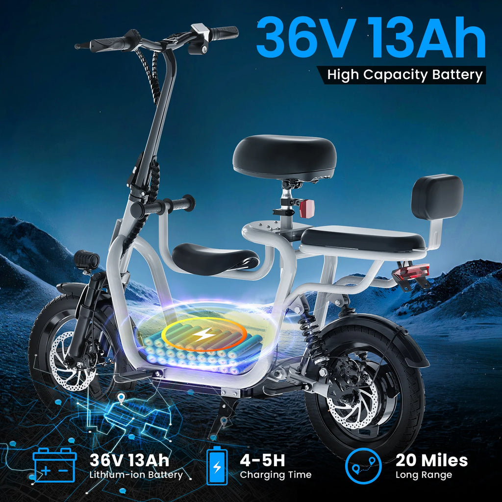 Electric Scooter with Adjustable Seat