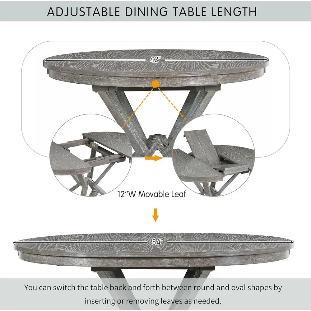 Round Expandable Dining Table
