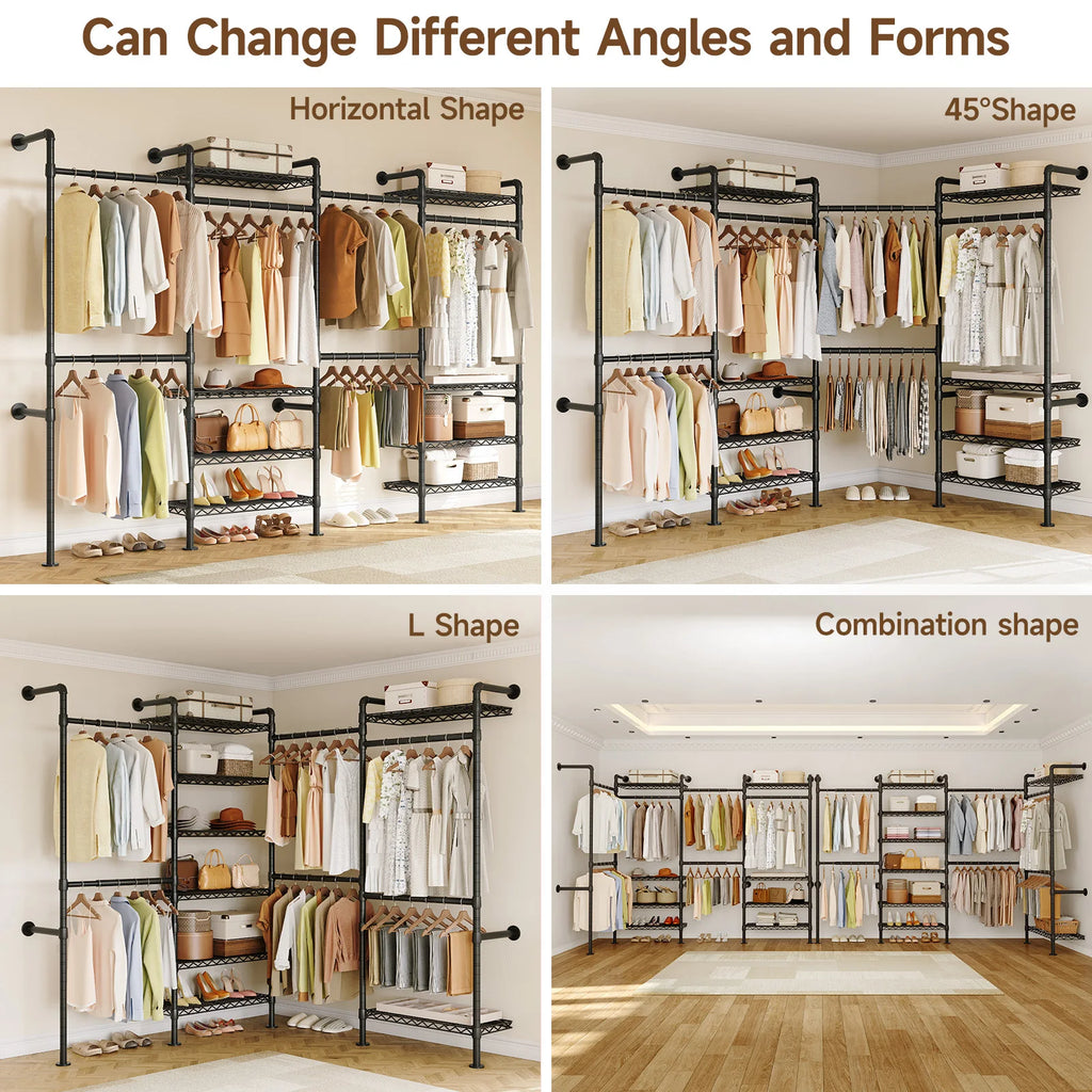 Wall Mount Pipe Clothes Rack