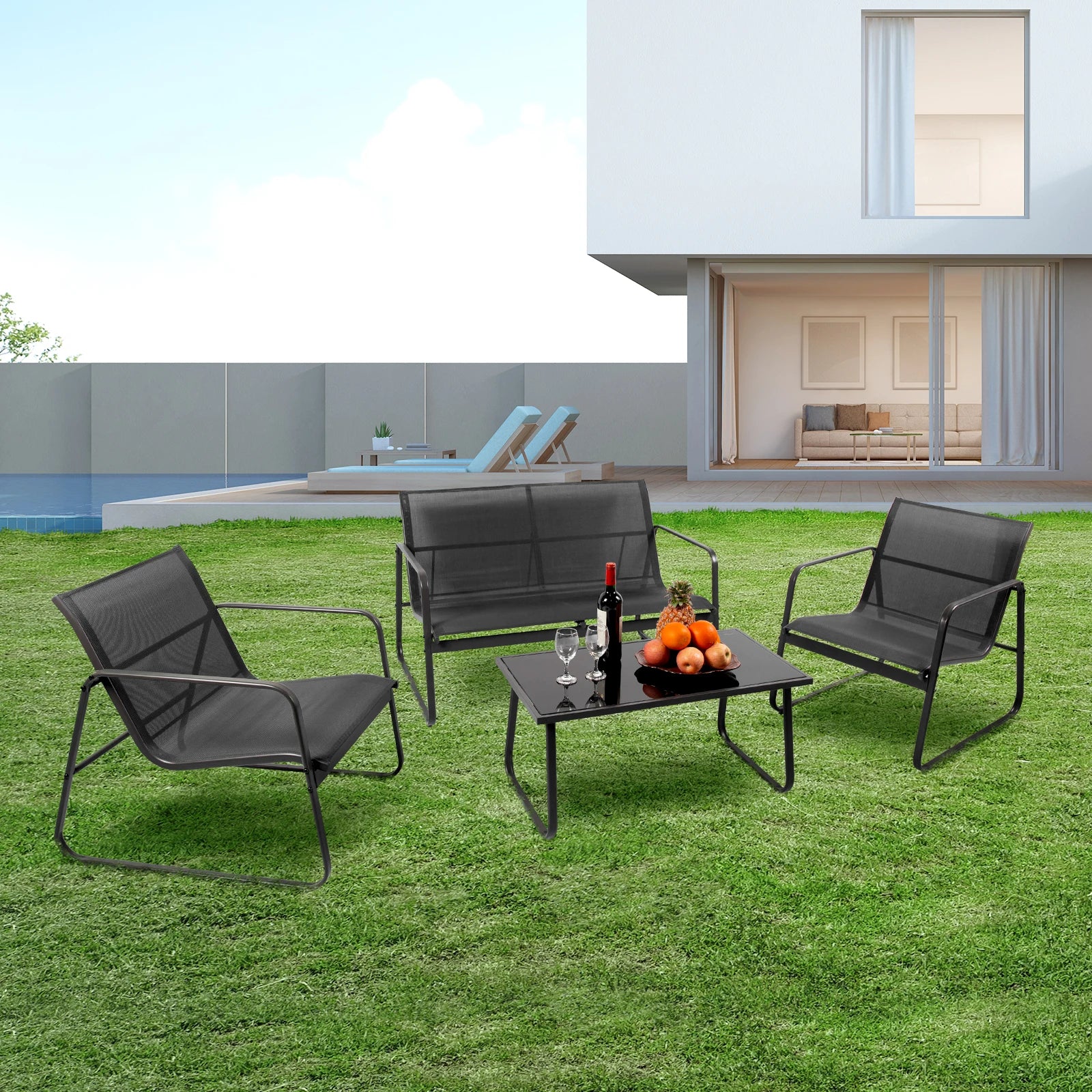 Patio Furniture 4 Pc. Set with Table