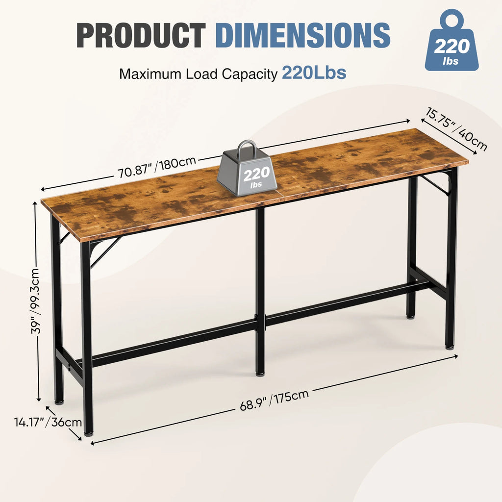 71" Counter Height Bar Table