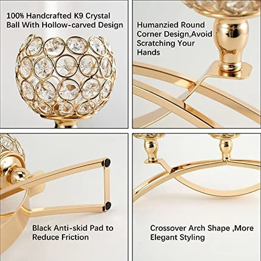 Gold 3-Arms Candle Holder