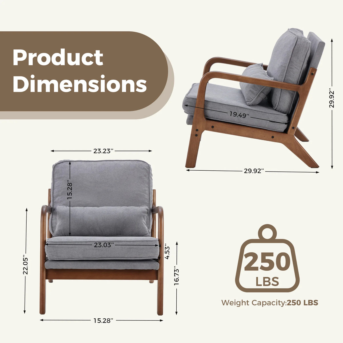 Wooden Frame Accent Chair