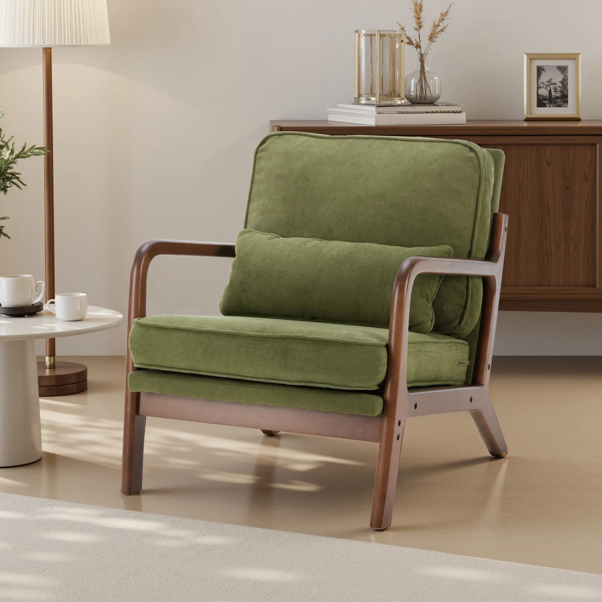 Wooden Frame Accent Chair