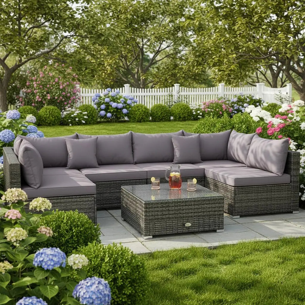 7 Pieces Wicker Patio Furniture Set