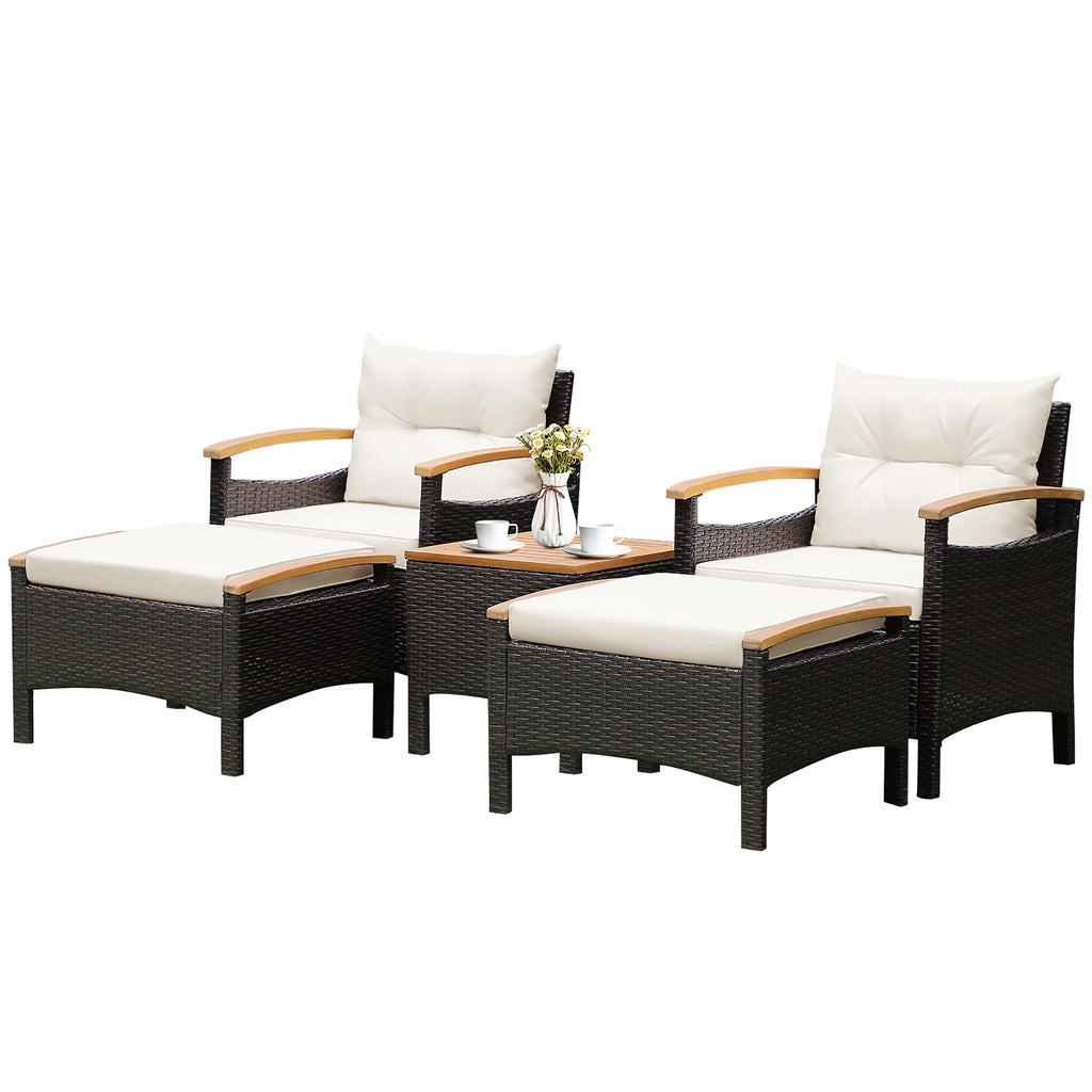 5PCS Patio Rattan Furniture Set