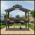8x5FT Hardtop Grill Gazebo with Double Steel Roof