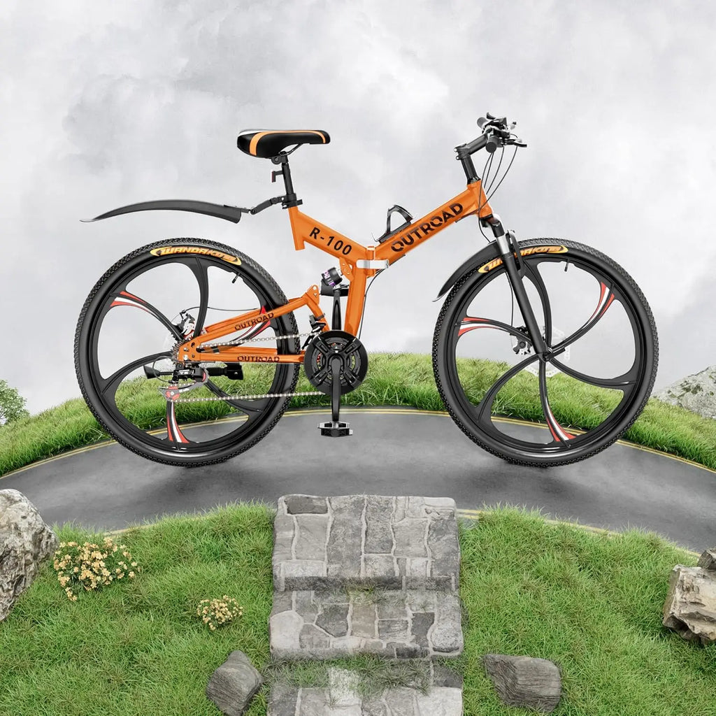 26" Folding Mountain Bike, 21 Speed