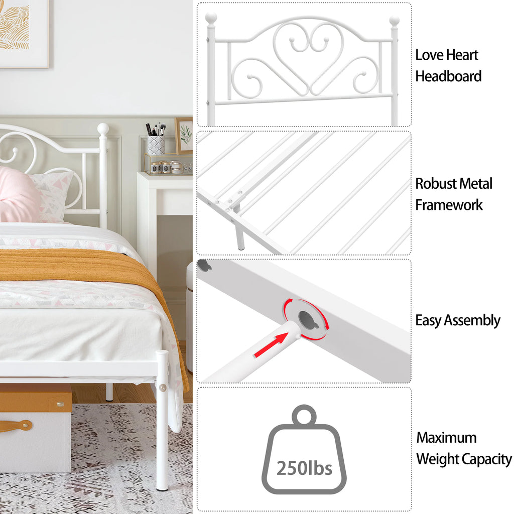 Twin Bed Frame with Headboard