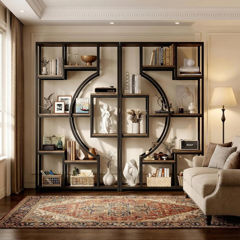 70.8" Tall Bookshelf Set of 2