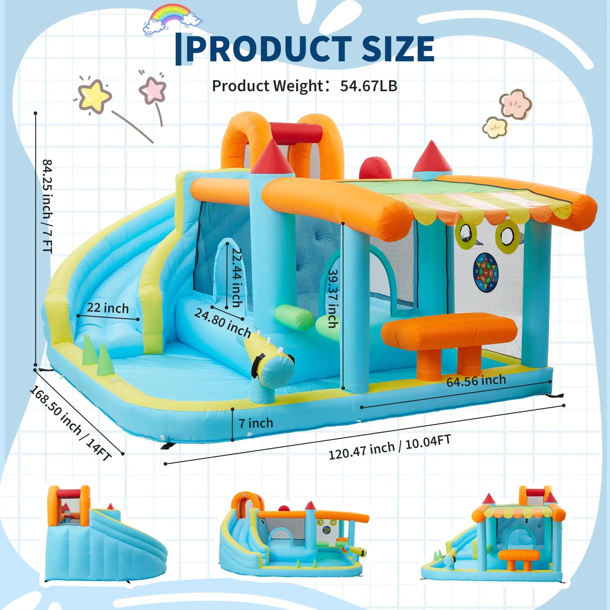 14x10FT Inflatable Wet Bounce House