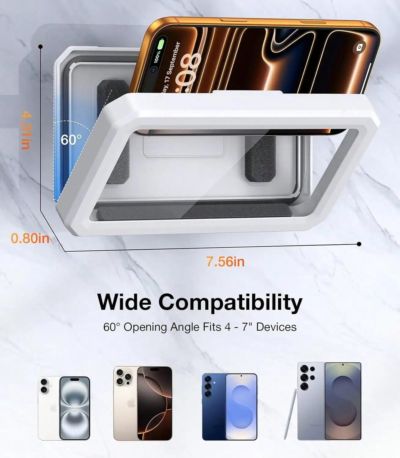 Rotating Waterproof Shower Phone Holder