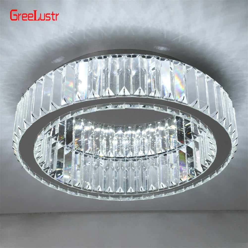 Crystal Round Led Chandelier Dimmable