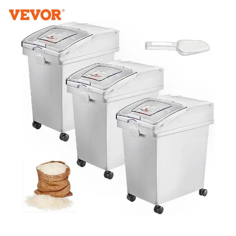 Dry Ingredient Dustproof Storage Bin w/Scoop/Caster