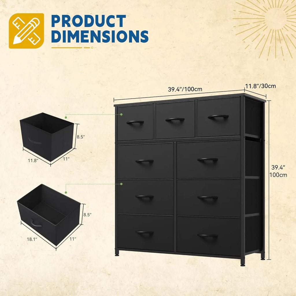 9-Drawer Fabric Storage Tower/Dresser