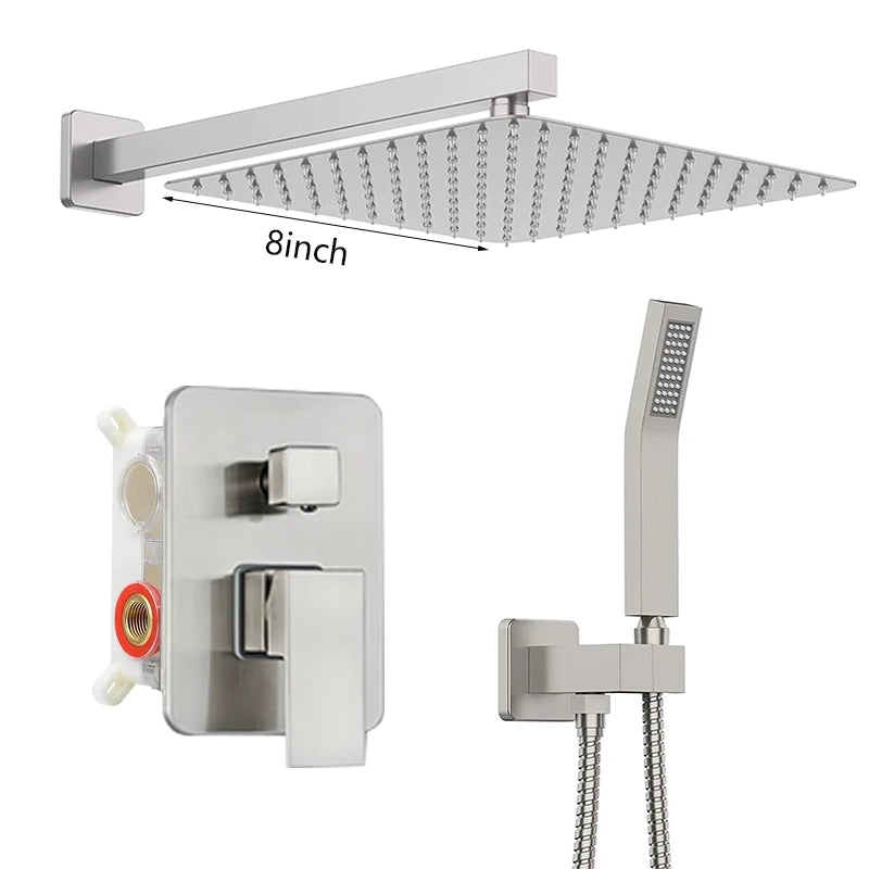 Matte Black Rainfall Shower Faucets