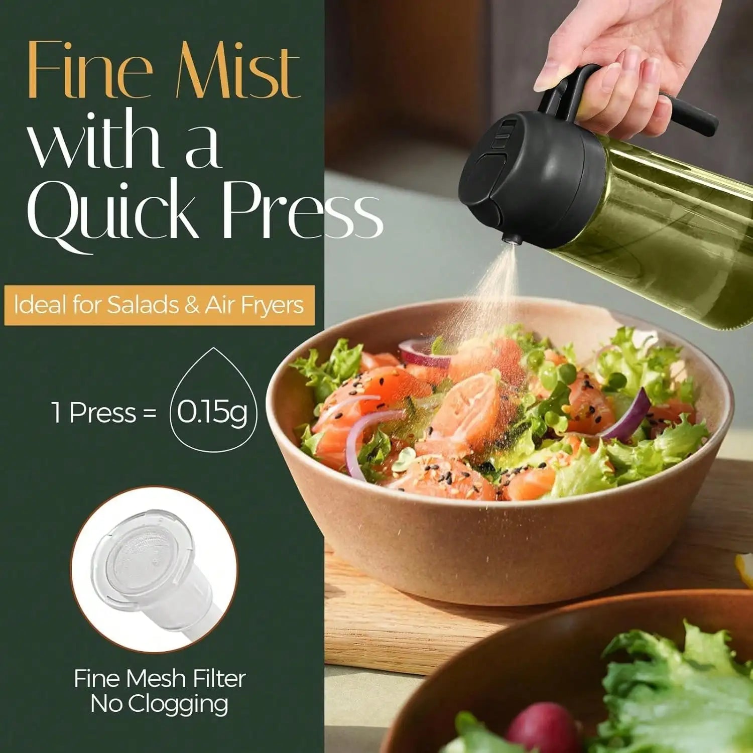 Glass Oil Dispenser 2 In 1 Spray Bottle