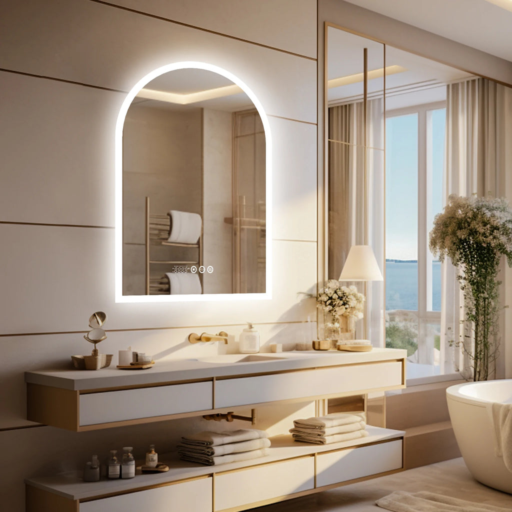 Vertical Arch-Shape LED Bath Mirror