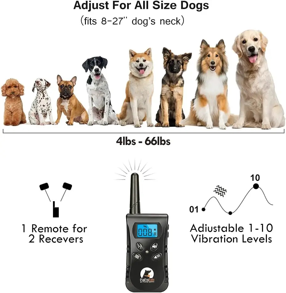 No Shock Dog Training Collar with Remote, 1600ft Rechargeable