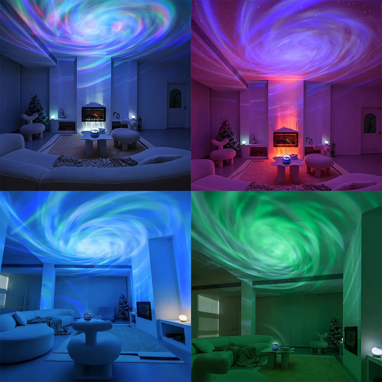 Projector LED Night Light Sound Activated, USB, Rechargeable Remote