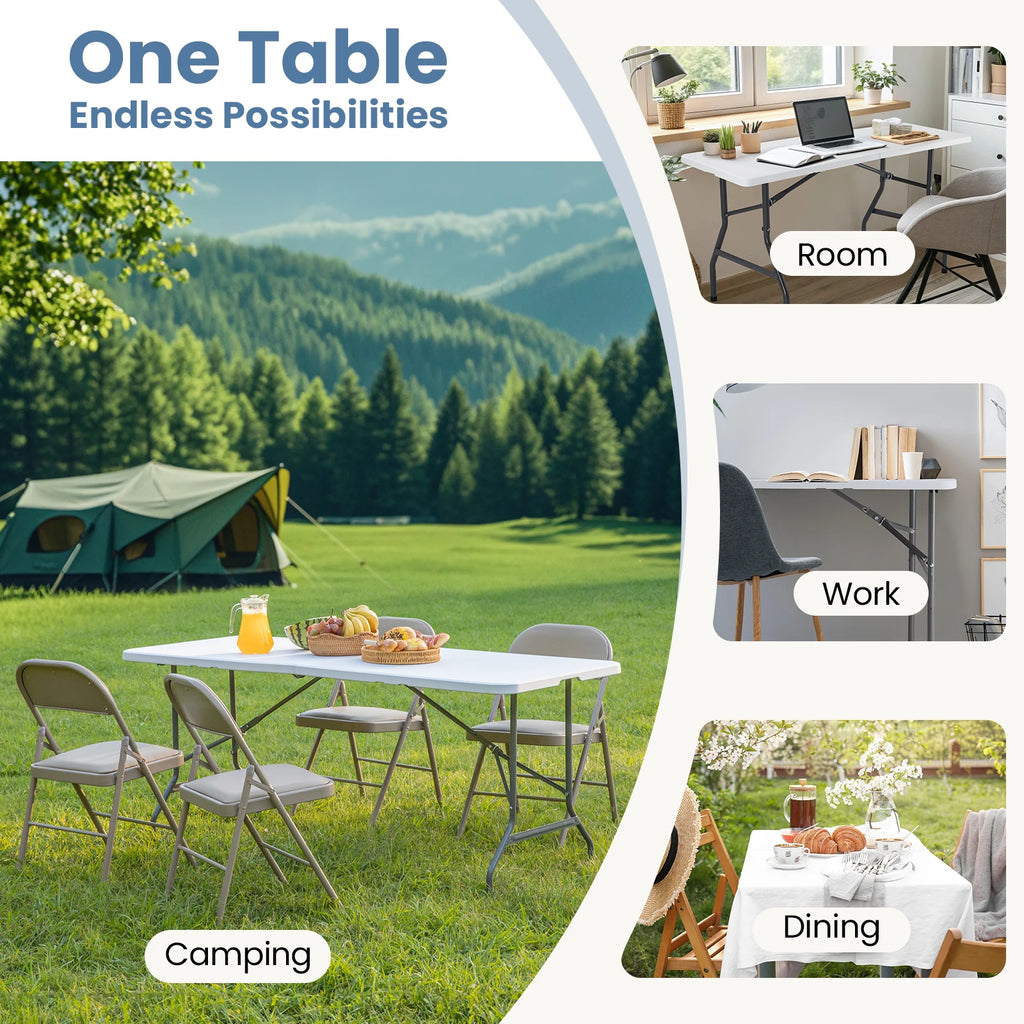6/8 FT Portable Folding Table