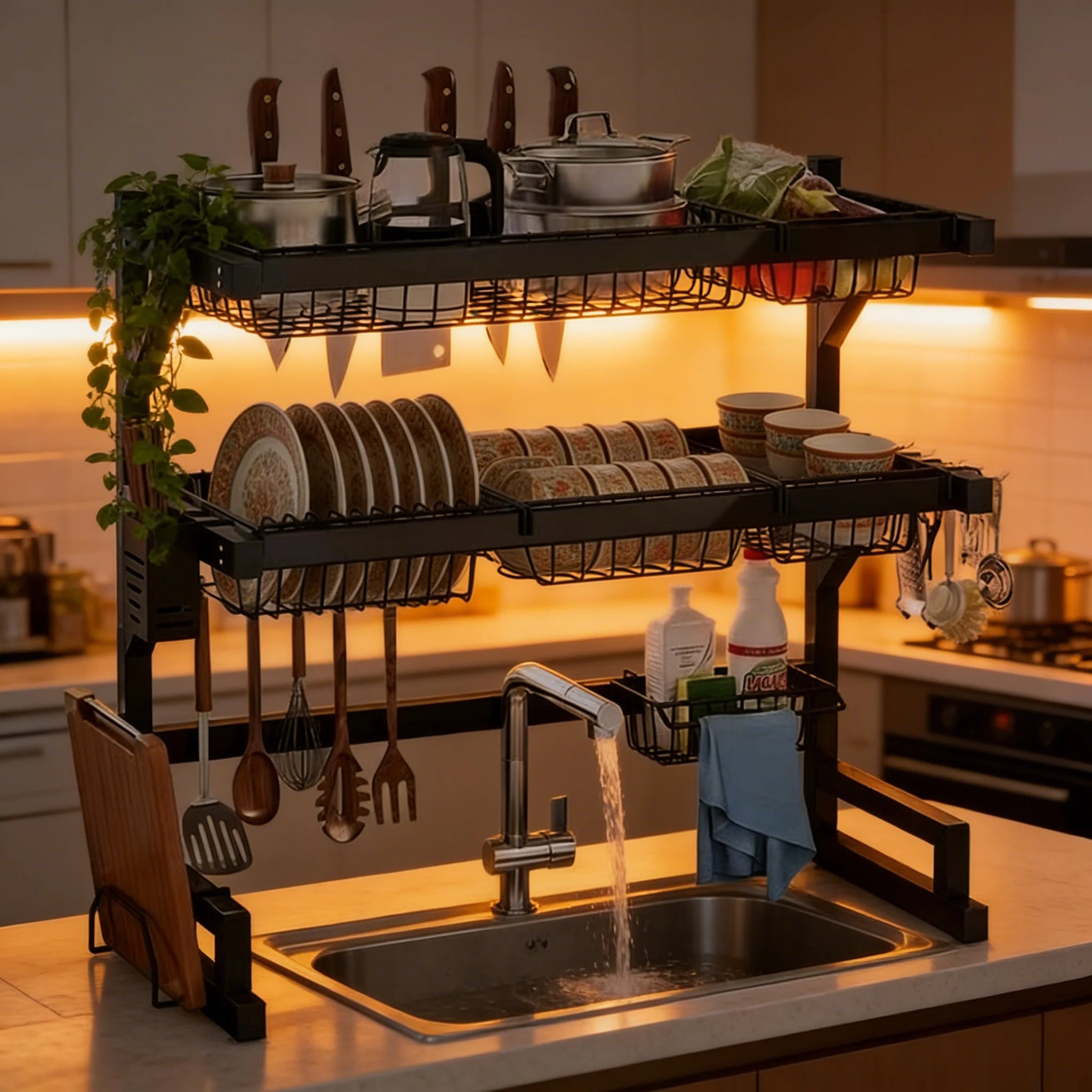 Over Sink Drying Rack with Adjustable Shelves