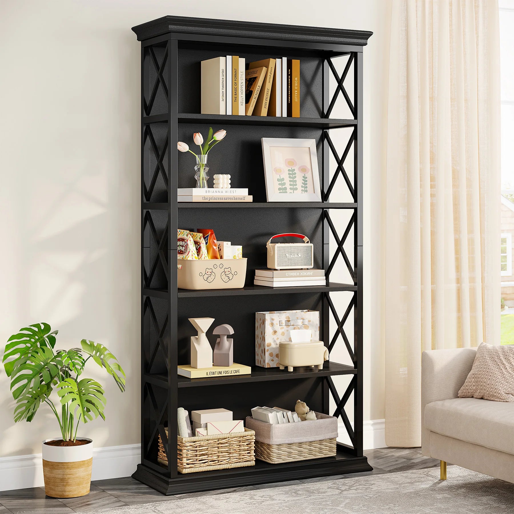 71" 6-Tier Bookcase