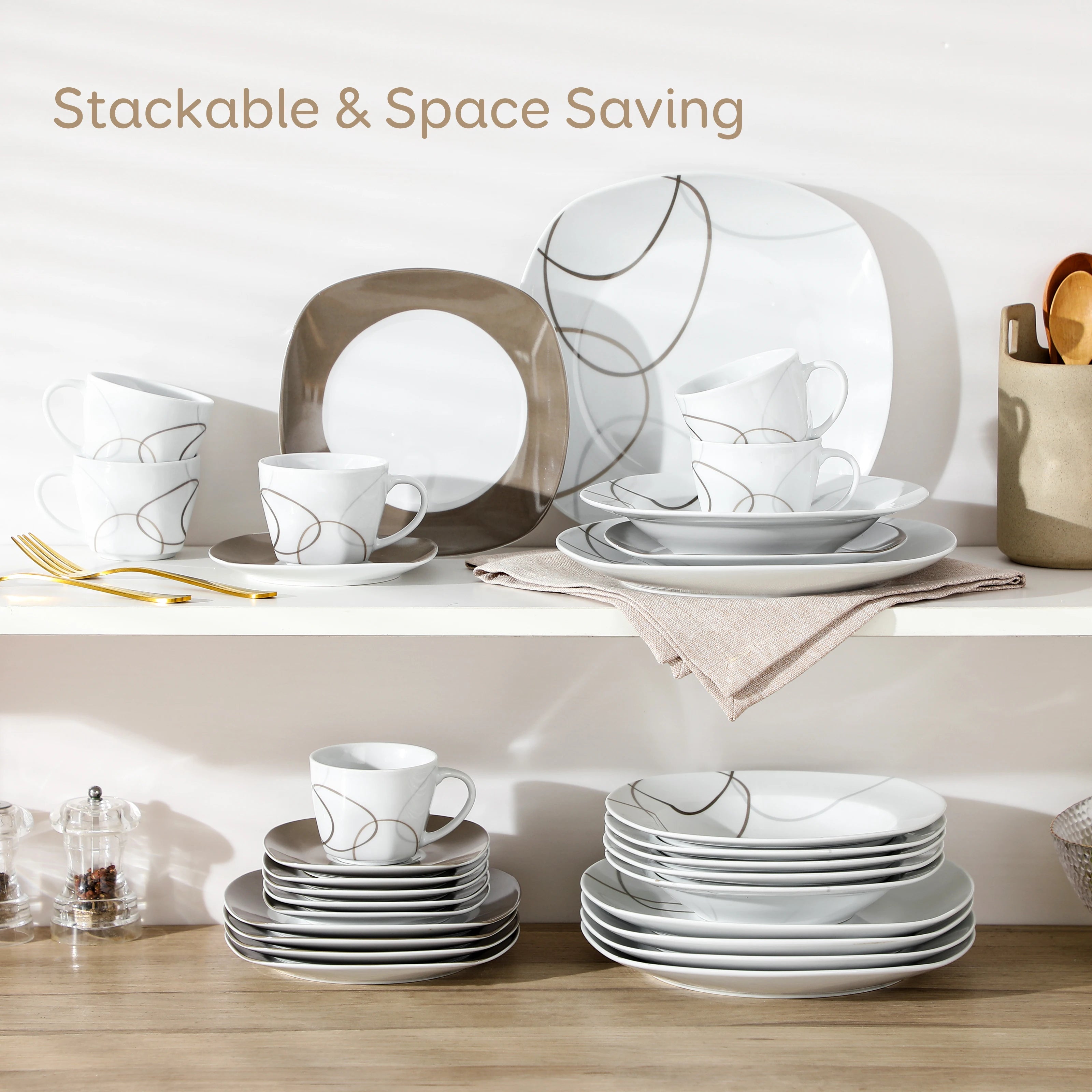 30-Piece Porcelain Dinner Plate Set