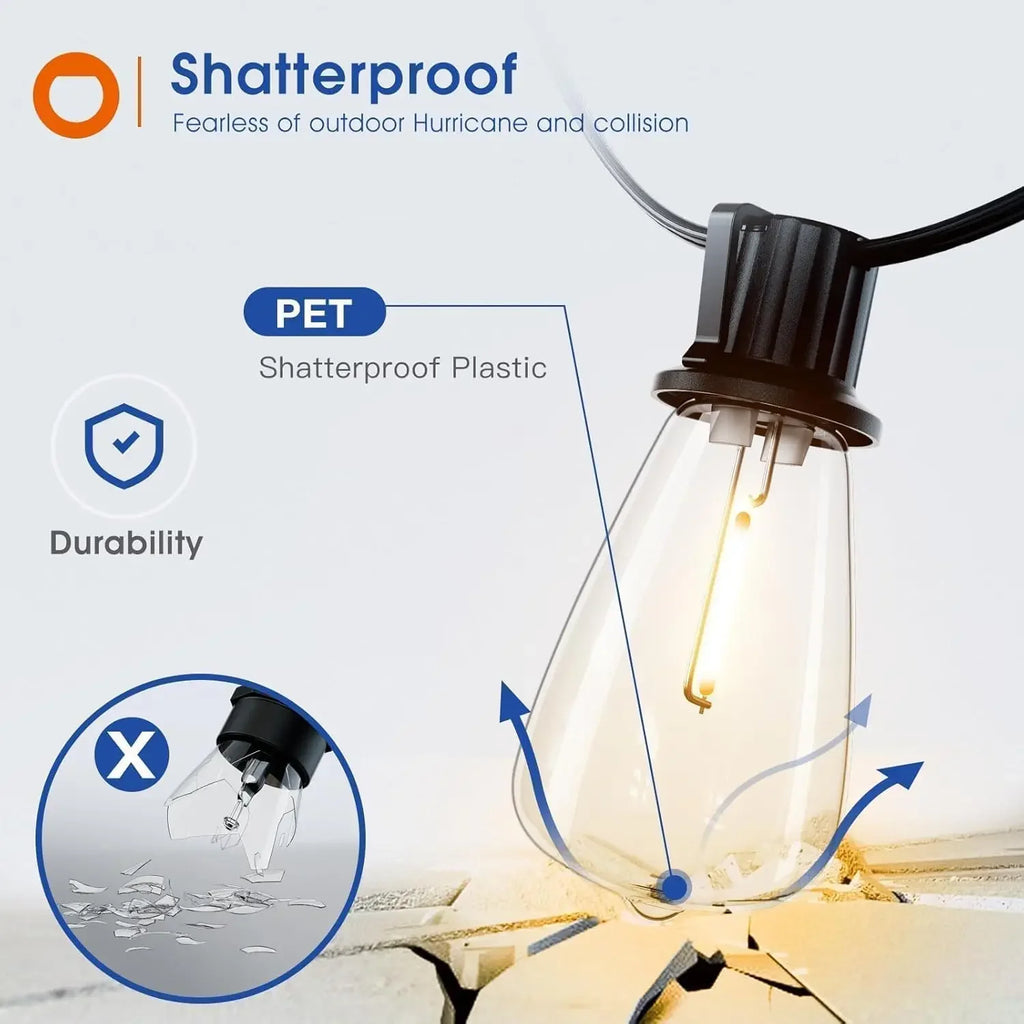 150FT LED Outdoor String Lights Waterproof
