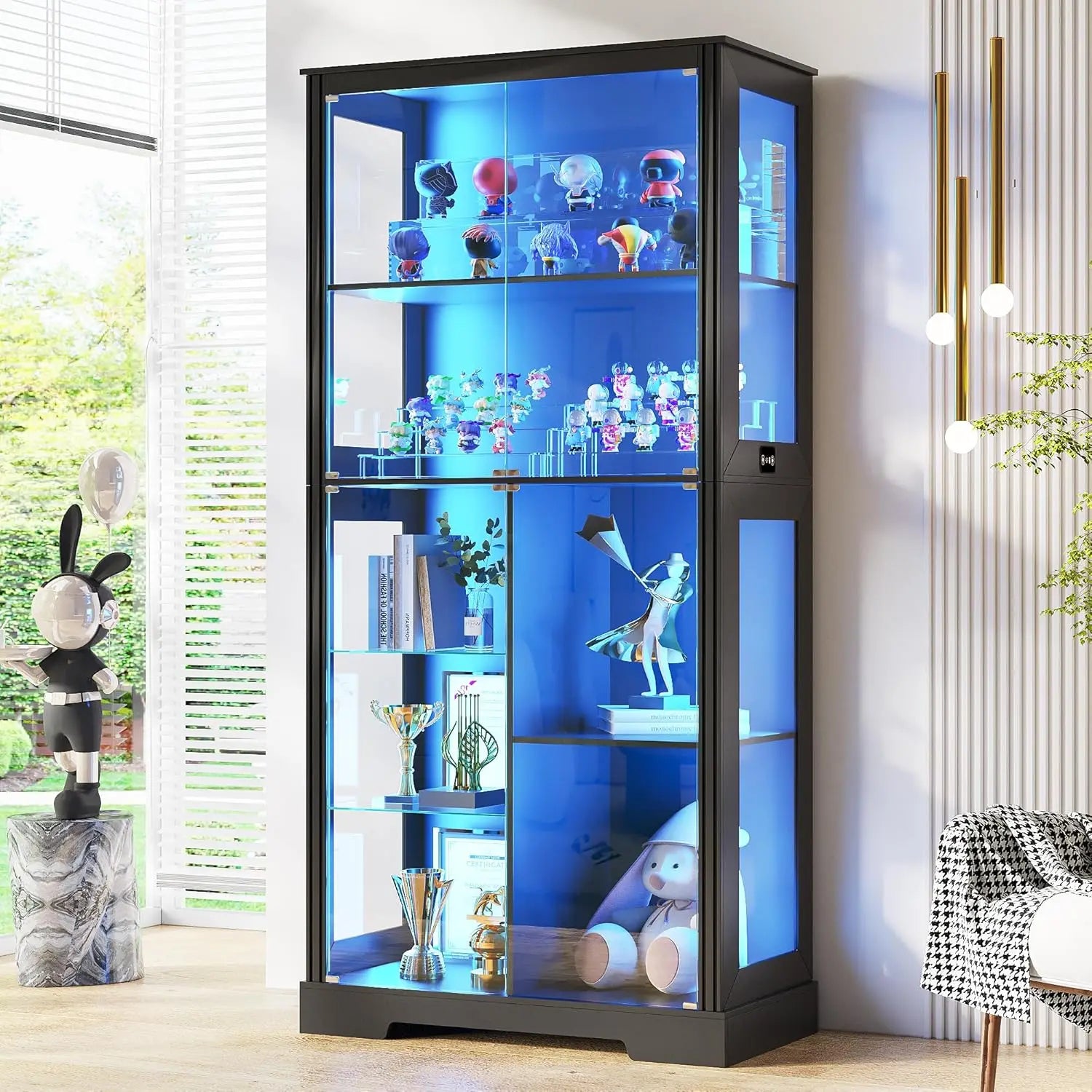 71” Display Cabinet with Glass Doors