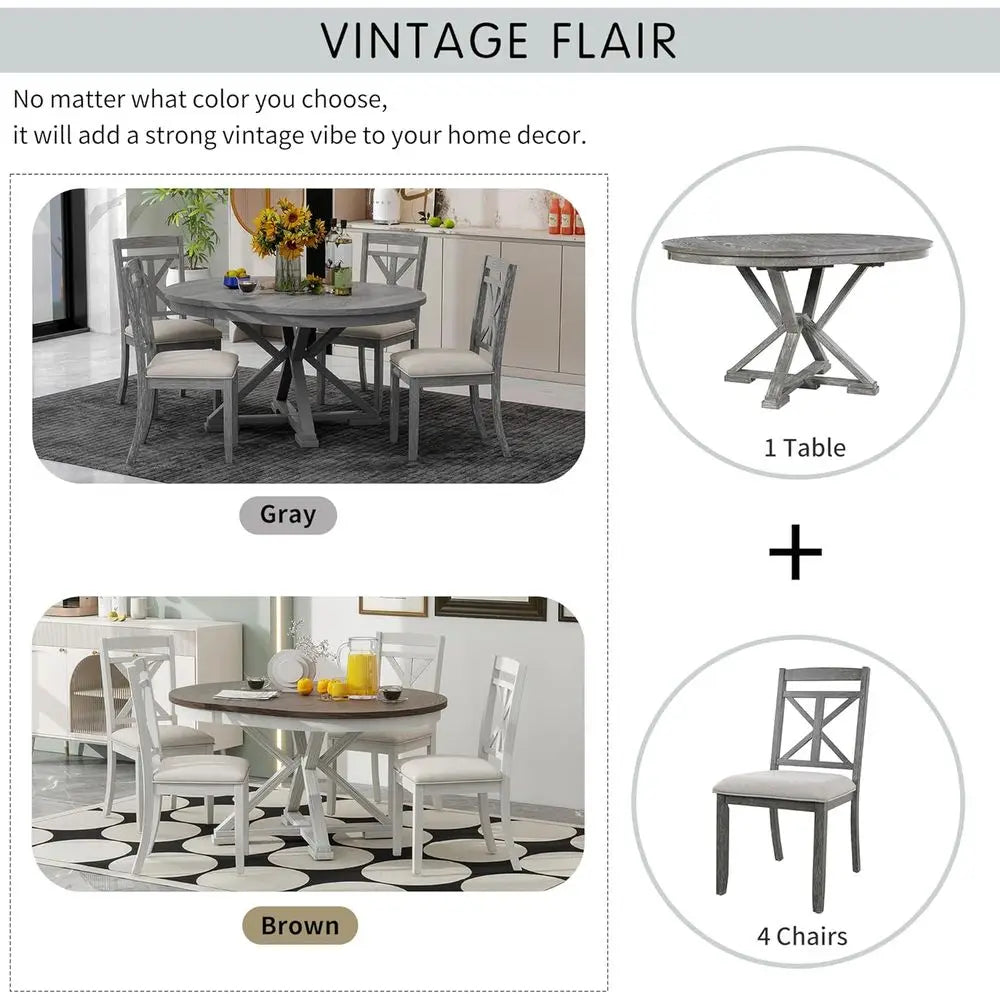 Round Expandable Dining Table