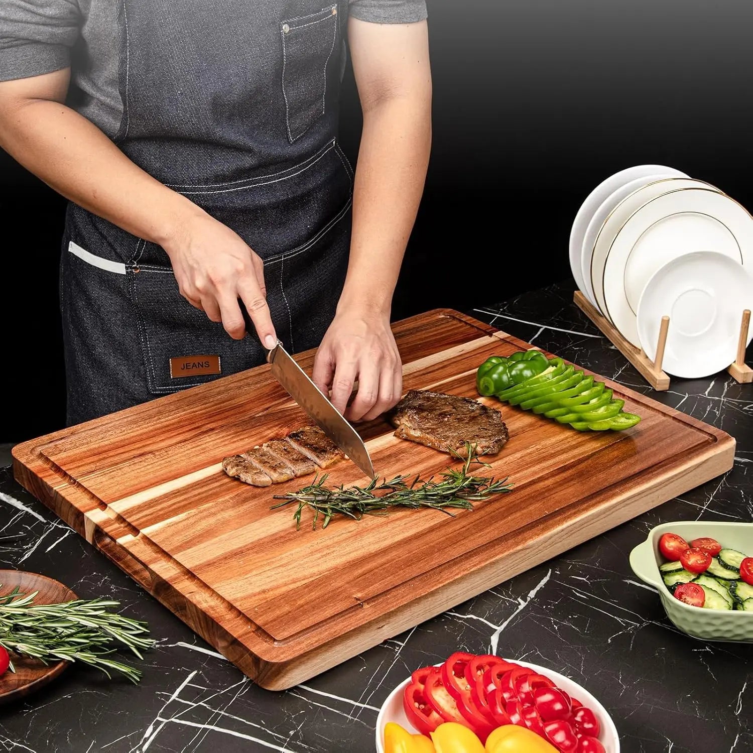 X-Large Wood Cutting Board 20% extra space