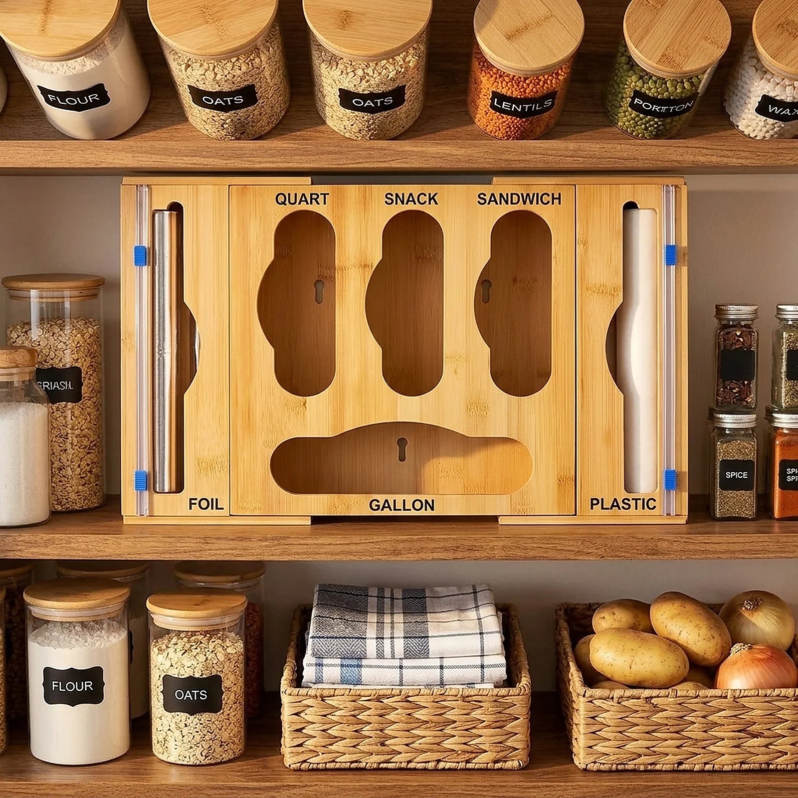 Bamboo Zip Bag Organizer