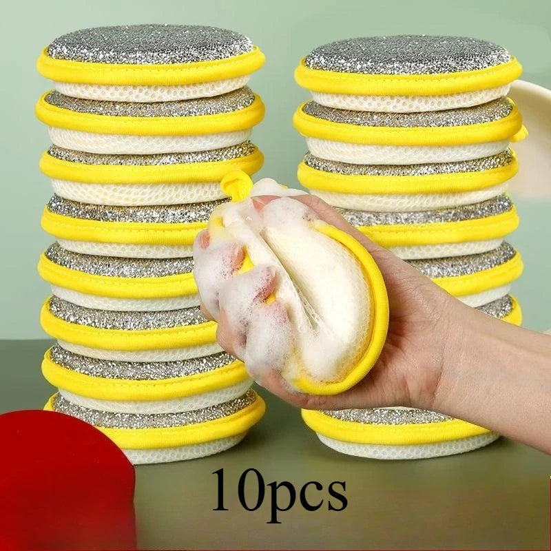 10PCS Reusable Double Sided Pot/Pan Scrubber