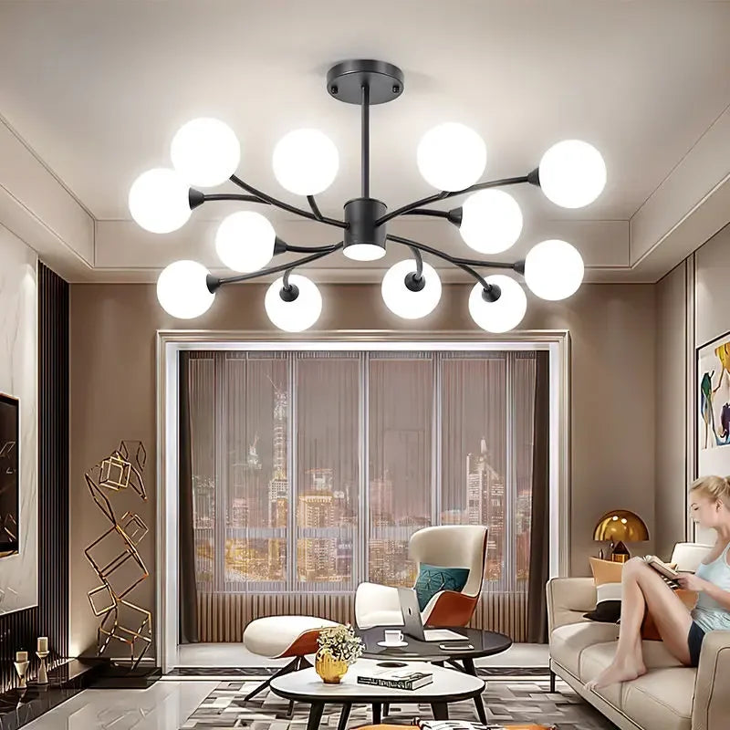 2024 New Nordic Living Room LED Pendant Lamp Modern Simple Restaurant Bedroom Kitchen Luxury Chandelier Home Decoration Lighting