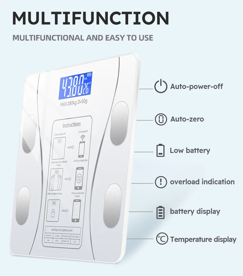 Body Fat Scale Wireless LED